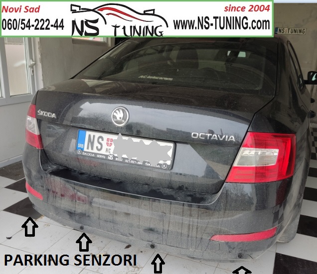 skoda octavia 2014 2015 2016 2017 ugradnja parking senzora novi sad ns tuning sa ekranom
